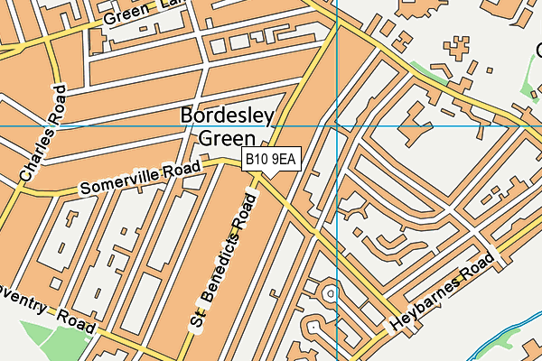 B10 9EA map - OS VectorMap District (Ordnance Survey)