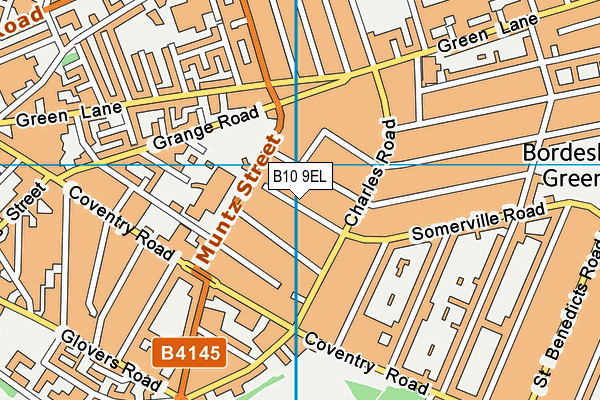 B10 9EL map - OS VectorMap District (Ordnance Survey)