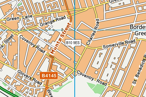 B10 9ES map - OS VectorMap District (Ordnance Survey)