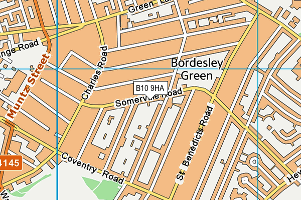 B10 9HA map - OS VectorMap District (Ordnance Survey)