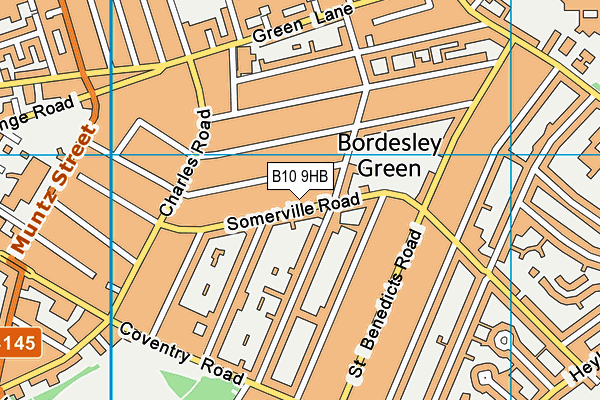 B10 9HB map - OS VectorMap District (Ordnance Survey)