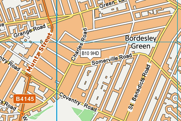 B10 9HD map - OS VectorMap District (Ordnance Survey)