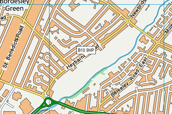 Heybarnes Recreation Ground map (B10 9HP) - OS VectorMap District (Ordnance Survey)