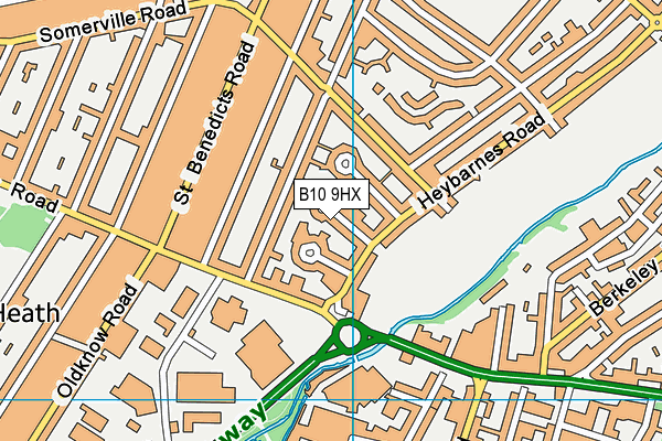 B10 9HX map - OS VectorMap District (Ordnance Survey)