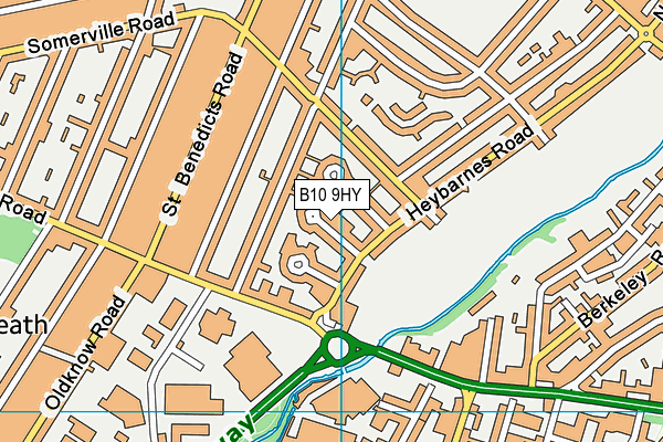 B10 9HY map - OS VectorMap District (Ordnance Survey)