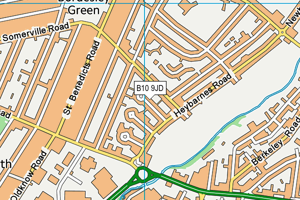 B10 9JD map - OS VectorMap District (Ordnance Survey)