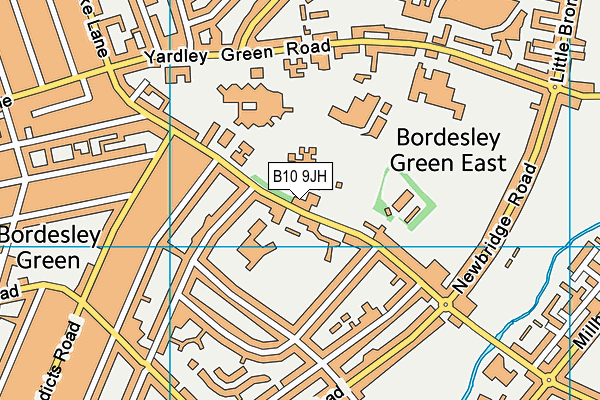 B10 9JH map - OS VectorMap District (Ordnance Survey)