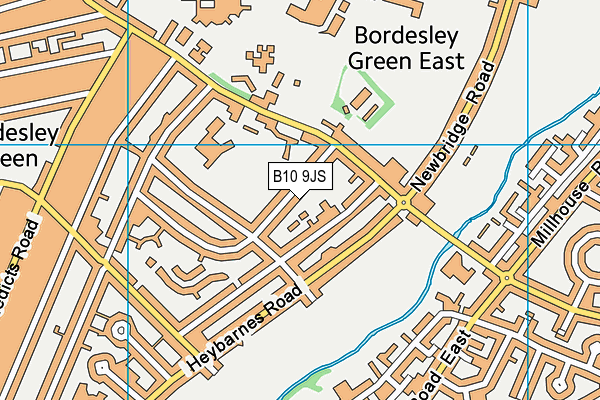 B10 9JS map - OS VectorMap District (Ordnance Survey)