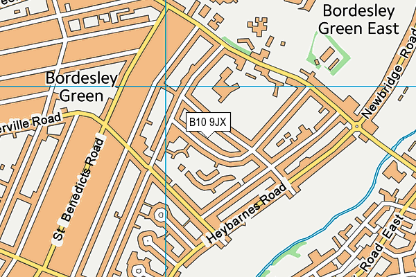 B10 9JX map - OS VectorMap District (Ordnance Survey)