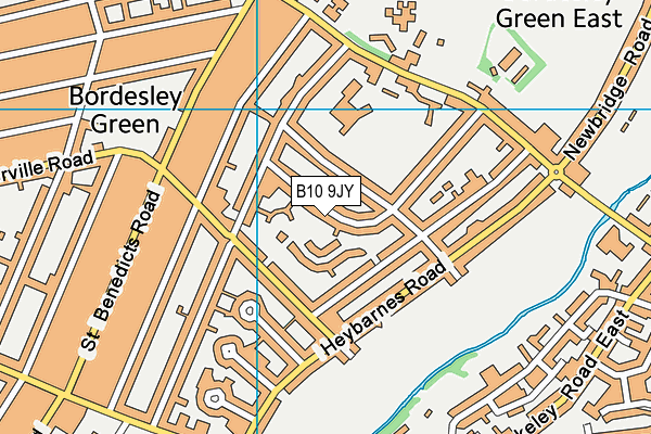 B10 9JY map - OS VectorMap District (Ordnance Survey)