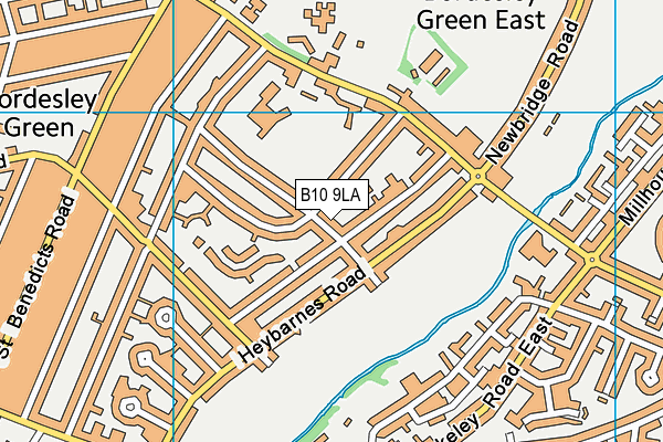 B10 9LA map - OS VectorMap District (Ordnance Survey)