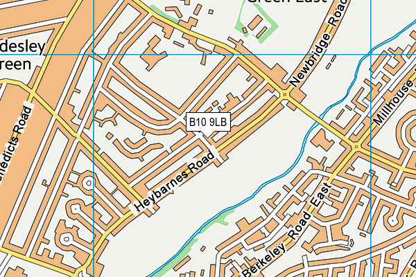 B10 9LB map - OS VectorMap District (Ordnance Survey)