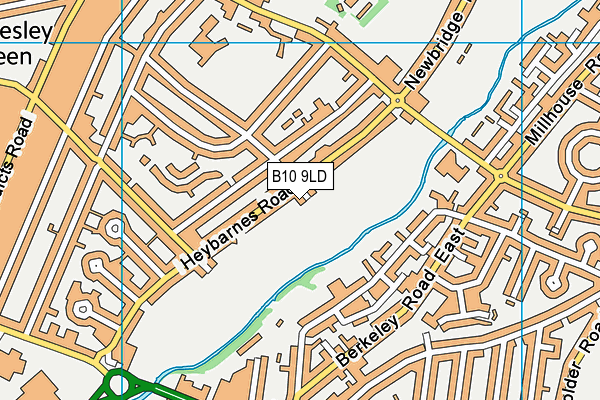 B10 9LD map - OS VectorMap District (Ordnance Survey)