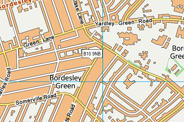 B10 9NB map - OS VectorMap District (Ordnance Survey)