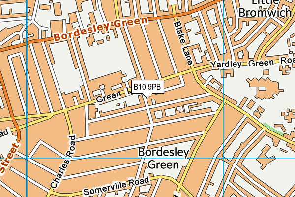 B10 9PB map - OS VectorMap District (Ordnance Survey)