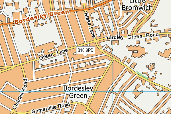 B10 9PD map - OS VectorMap District (Ordnance Survey)