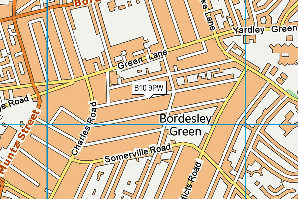 B10 9PW map - OS VectorMap District (Ordnance Survey)