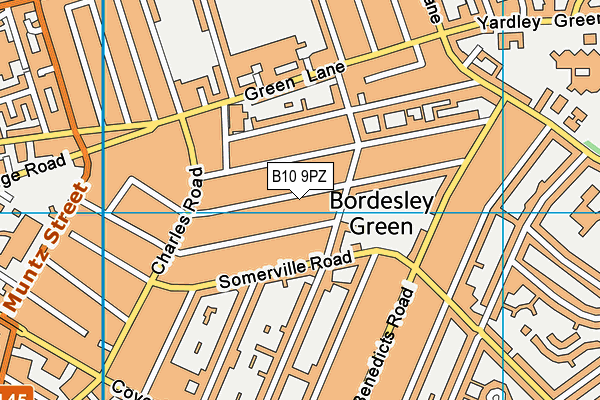 B10 9PZ map - OS VectorMap District (Ordnance Survey)