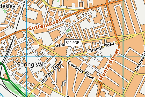 B10 9QE map - OS VectorMap District (Ordnance Survey)