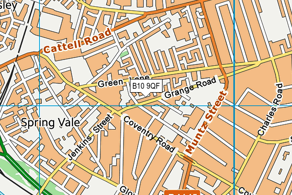 B10 9QF map - OS VectorMap District (Ordnance Survey)