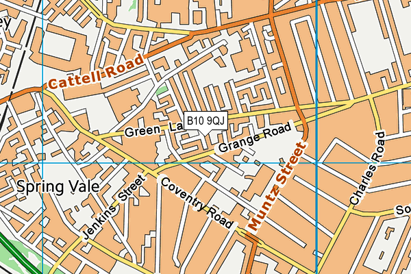 B10 9QJ map - OS VectorMap District (Ordnance Survey)