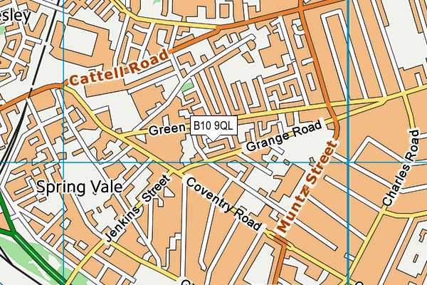 B10 9QL map - OS VectorMap District (Ordnance Survey)