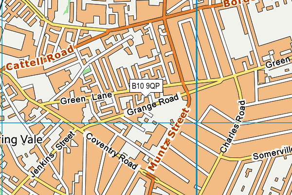 B10 9QP map - OS VectorMap District (Ordnance Survey)