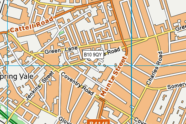 B10 9QY map - OS VectorMap District (Ordnance Survey)