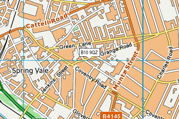 B10 9QZ map - OS VectorMap District (Ordnance Survey)