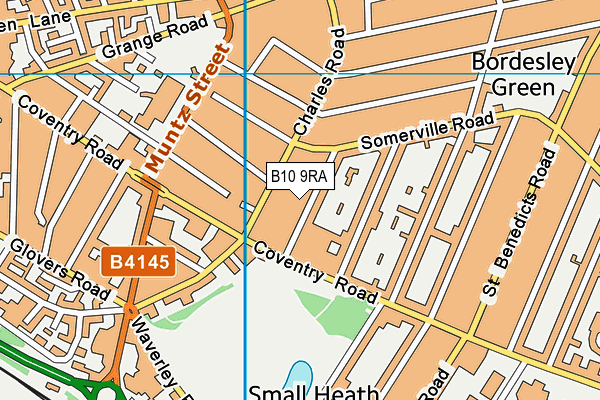 B10 9RA map - OS VectorMap District (Ordnance Survey)