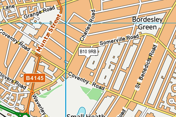 B10 9RB map - OS VectorMap District (Ordnance Survey)