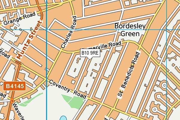 B10 9RE map - OS VectorMap District (Ordnance Survey)