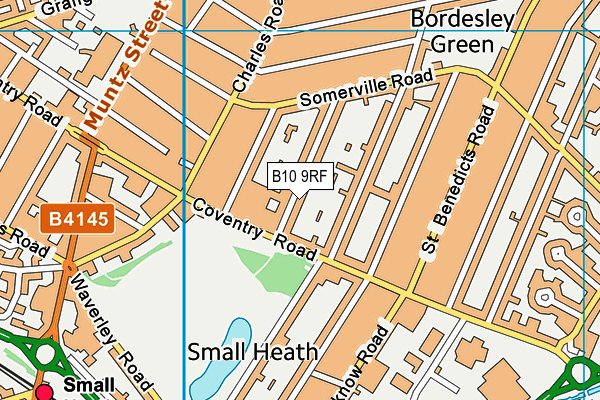 B10 9RF map - OS VectorMap District (Ordnance Survey)