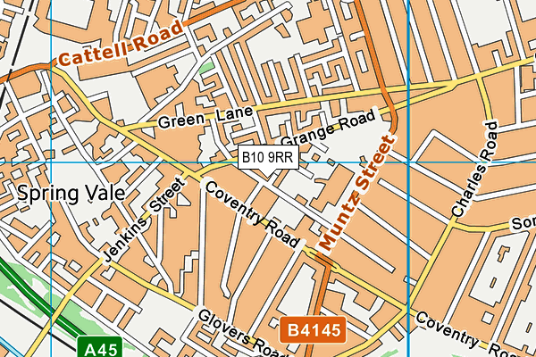 B10 9RR map - OS VectorMap District (Ordnance Survey)