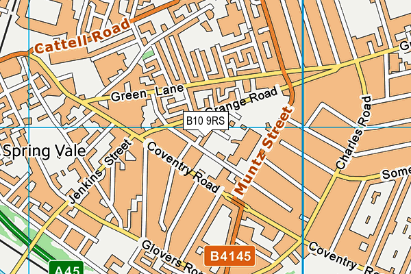 B10 9RS map - OS VectorMap District (Ordnance Survey)