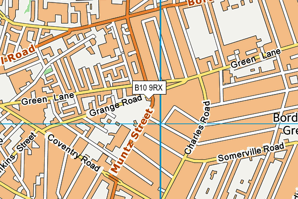 B10 9RX map - OS VectorMap District (Ordnance Survey)