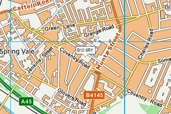 B10 9RY map - OS VectorMap District (Ordnance Survey)