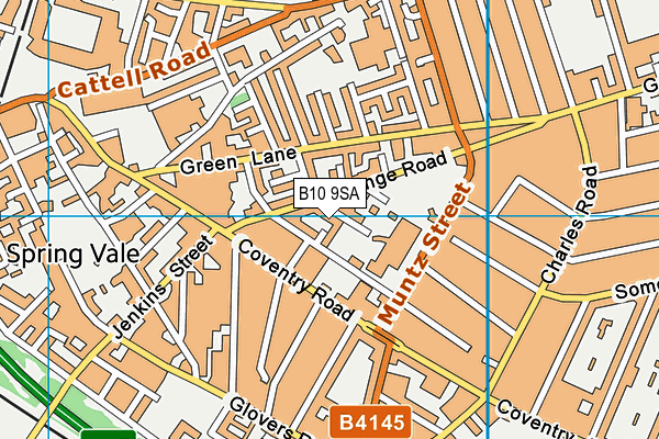 B10 9SA map - OS VectorMap District (Ordnance Survey)