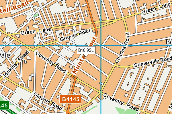 B10 9SL map - OS VectorMap District (Ordnance Survey)