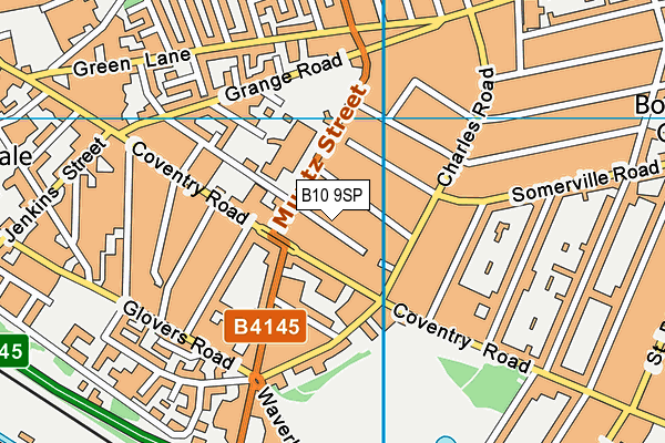 B10 9SP map - OS VectorMap District (Ordnance Survey)