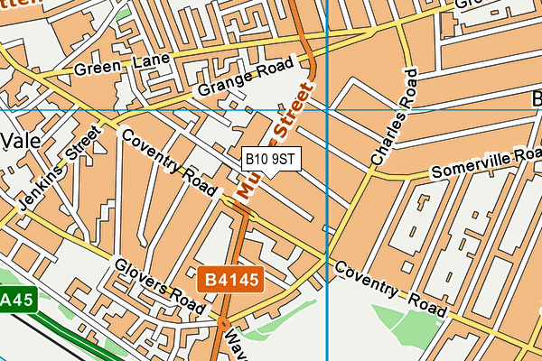 B10 9ST map - OS VectorMap District (Ordnance Survey)