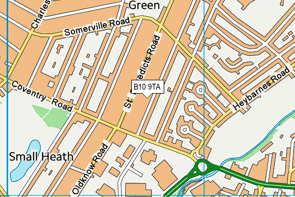 B10 9TA map - OS VectorMap District (Ordnance Survey)