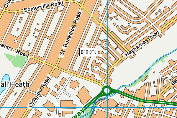 B10 9TJ map - OS VectorMap District (Ordnance Survey)