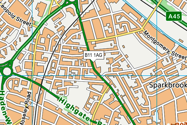 B11 1AG map - OS VectorMap District (Ordnance Survey)