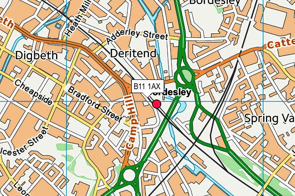 B11 1AX map - OS VectorMap District (Ordnance Survey)