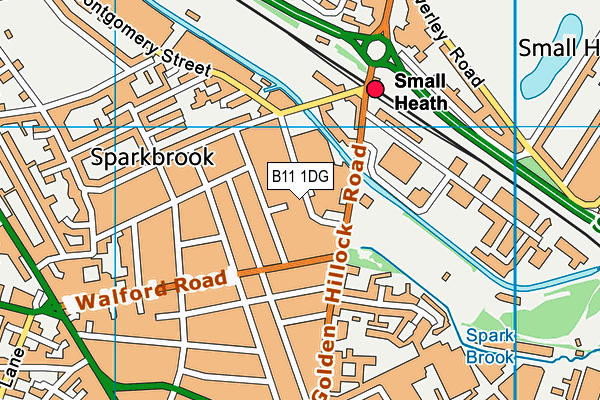 B11 1DG map - OS VectorMap District (Ordnance Survey)