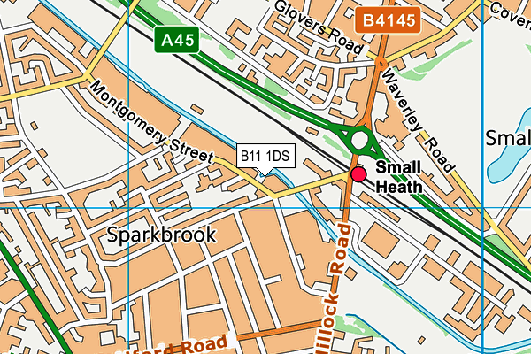 B11 1DS map - OS VectorMap District (Ordnance Survey)