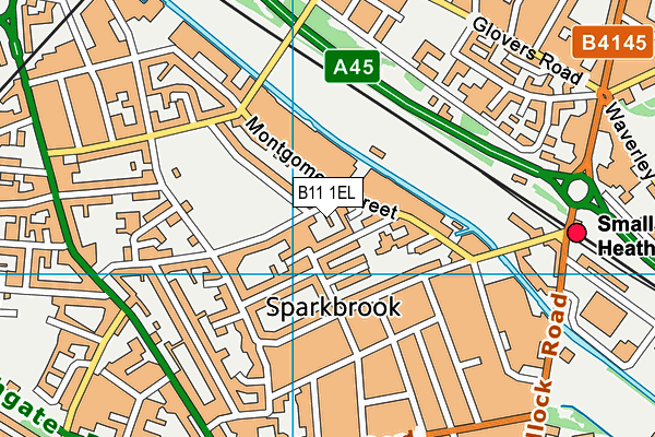 B11 1EL map - OS VectorMap District (Ordnance Survey)