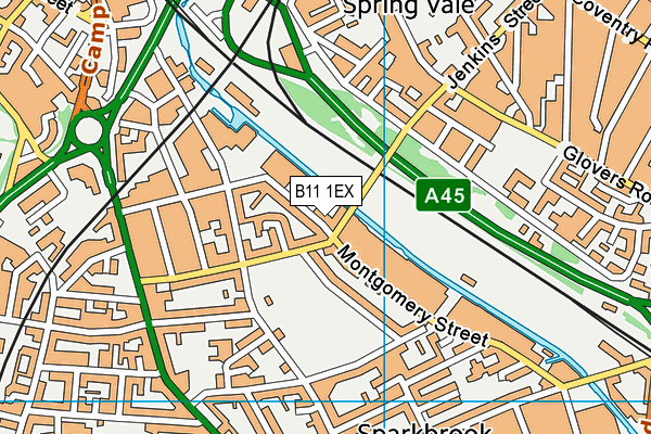 B11 1EX map - OS VectorMap District (Ordnance Survey)