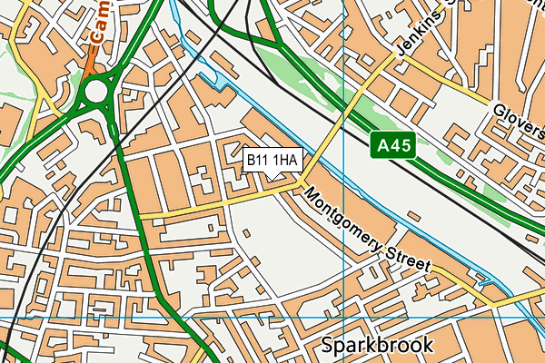 B11 1HA map - OS VectorMap District (Ordnance Survey)